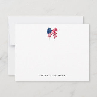 Custom Patriotic Bow Note Card