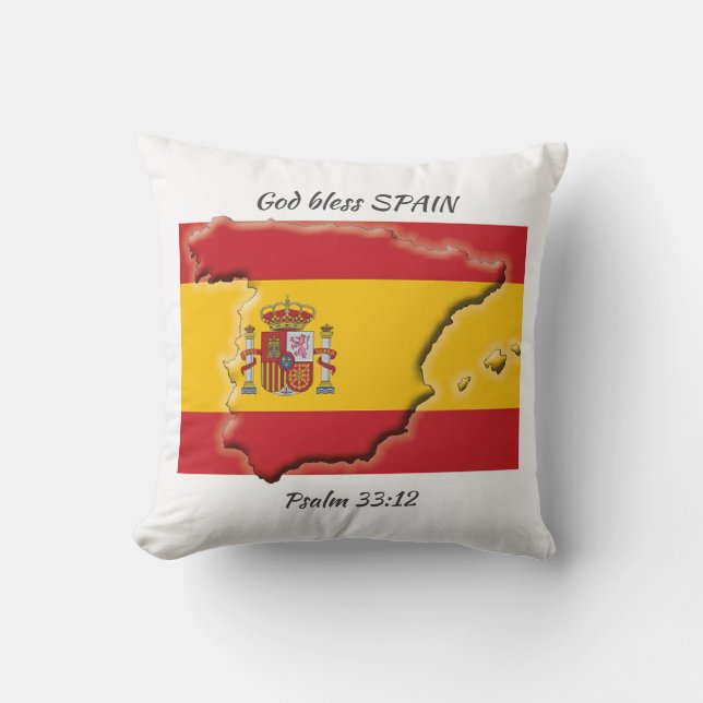 Custom Patriotic FLAG OF SPAIN Throw Pillow (Front)