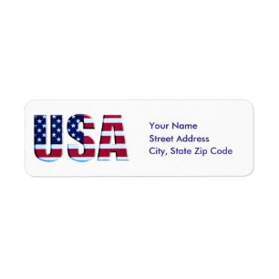 Custom Patriotic Flag USA Label
