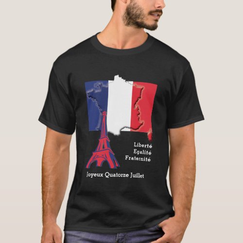 Custom Patriotic French BASTILLE DAY  T_Shirt