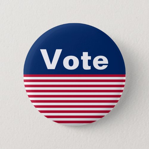 Custom Patriotic Red White and Blue Vote Button