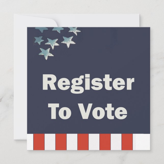 Custom Patriotic Register to Vote Invitation (Front)