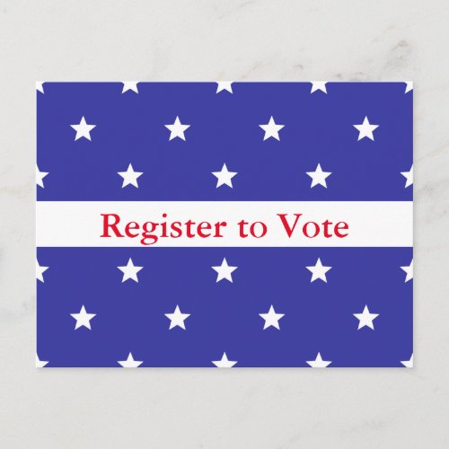 Custom Patriotic Register to Vote Post Card