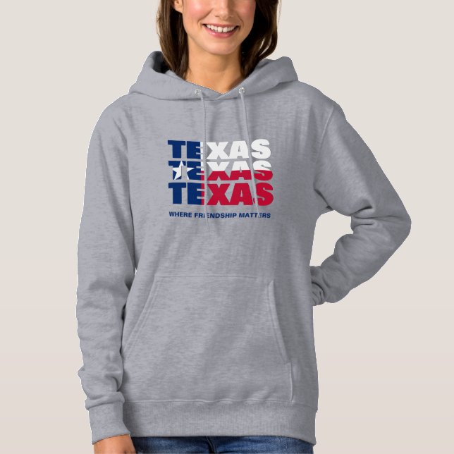 Custom Patriotic TEXAS FLAG Hoodie (Front)
