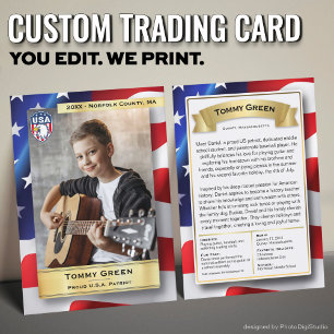 Custom Patriotic Trading Card, USA Pride Calling Card