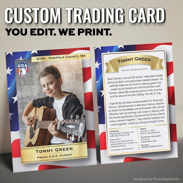 Custom Patriotic Trading Card, USA Pride Calling Card (Custom Patriotic Trading Card, USA Pride Card)