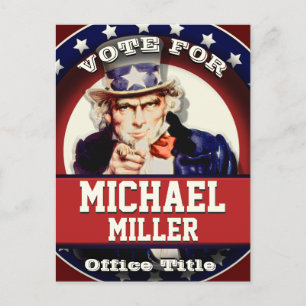 Custom Patriotic Uncle Sam Postcard