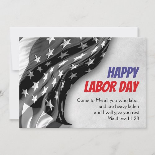 Custom Patriotic USA Flag Christian LABOR DAY Holiday Card