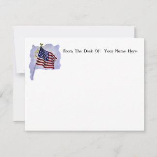 Custom Patriotic Vintage US Flag Note Card