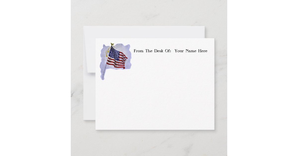 Custom Patriotic Vintage US Flag Note Card | Zazzle