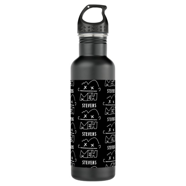 Custom Pattern Name Meh Funny Face Emoji Stainless Steel Water Bottle (Front)