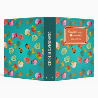 Custom pattern vegetables, carrots, cauliflower 3 ring binder