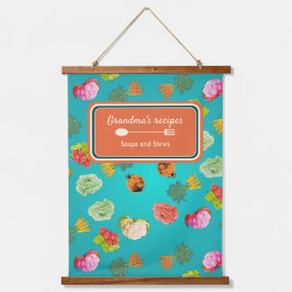 Custom pattern vegetables, carrots, cauliflower hanging tapestry