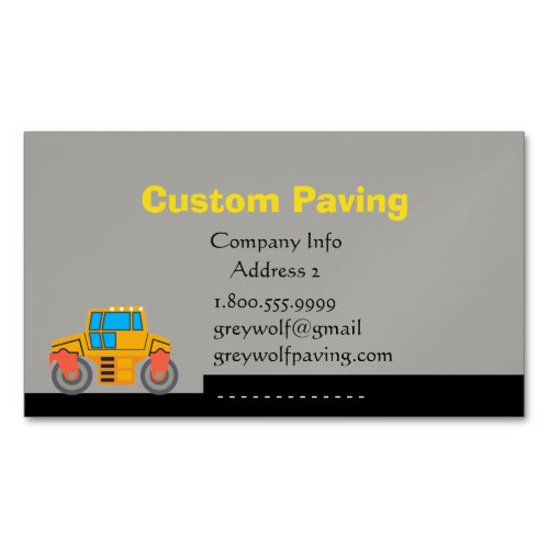 Custom Paving Road Construction  Business Card