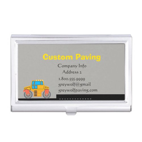 Custom Paving Road Construction  Business Card Business Card Case