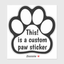 Custom Paw Print - Black White Car Window Decal 