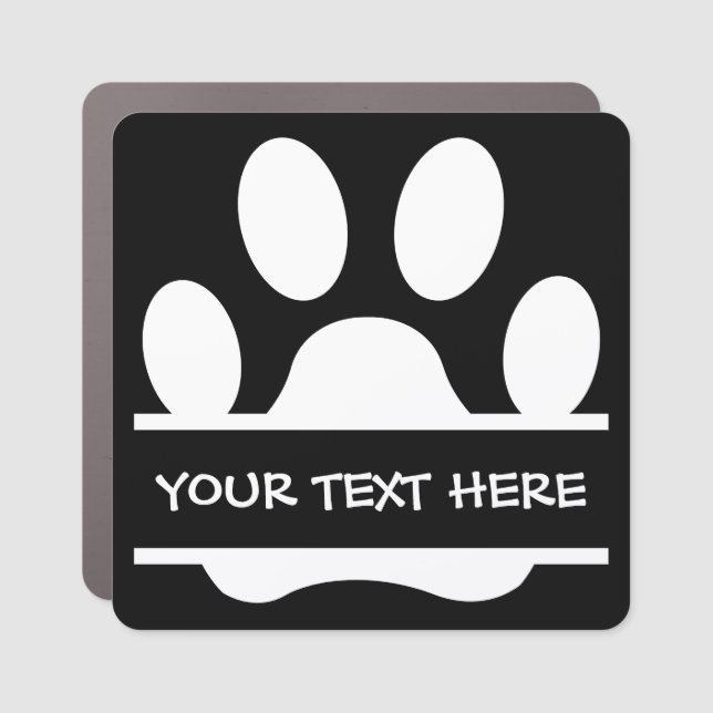 Custom Paw Print Car Magnet (Front)