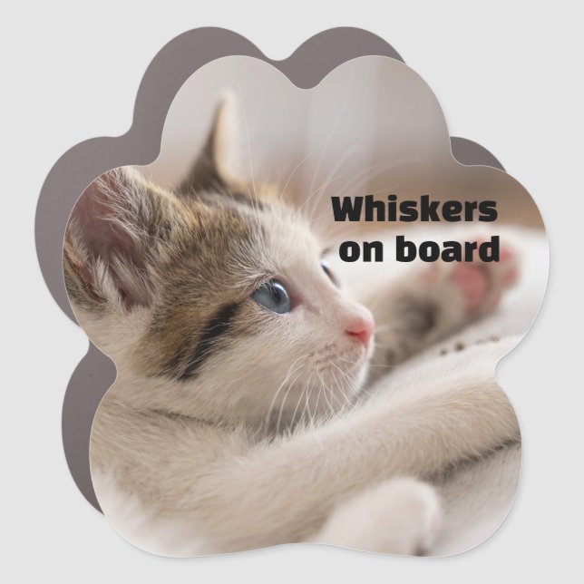 Custom Paw Print Car Sticker Personalized Pet Magnet (Front)