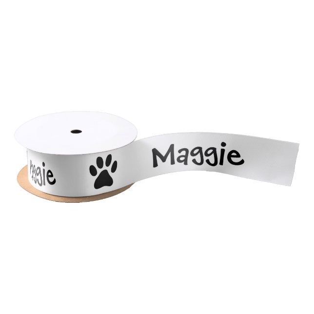 Custom paw print gift ribbon for pet dog Birthday (Spool)