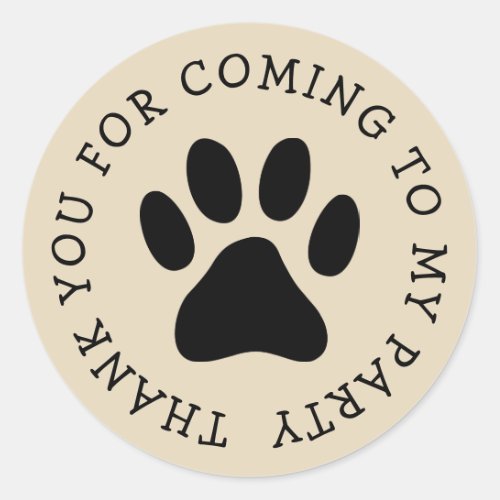 Custom paw print party stickers for pet animal