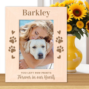 Custom Paw Prints Forever Pet Memorial Wooden Engraved Frames