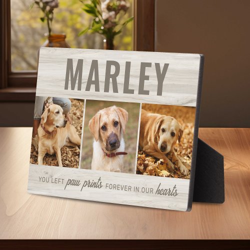 Custom Paw Prints Pet Memorial Photo Collage Plaque