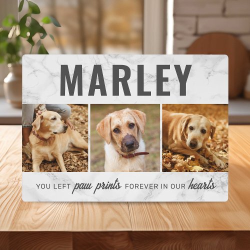 Custom Paw Prints Pet Memorial Photo Collage Plaque