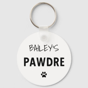 Custom Pawdre Typography Dog Dad New Dog Owner Keychain