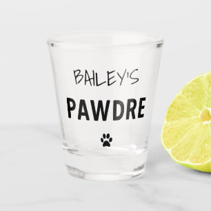 Custom Pawdre Typography Dog Dad New Dog Owner Shot Glass