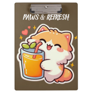 Custom Paws and Refresh Cute Cat Design Clipboard