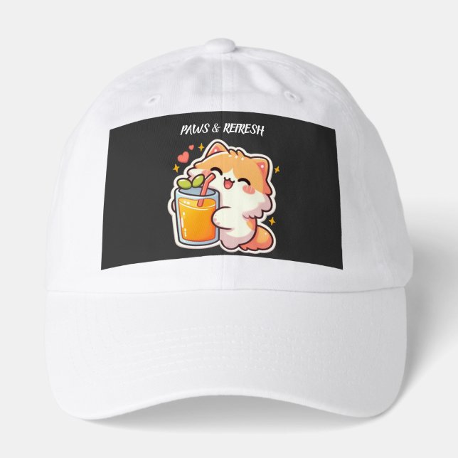 Custom Paws and Refresh Cute Cat Design Hat (Front)