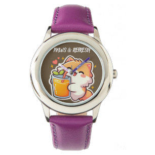 Custom Paws and Refresh Cute Cat Design Watch