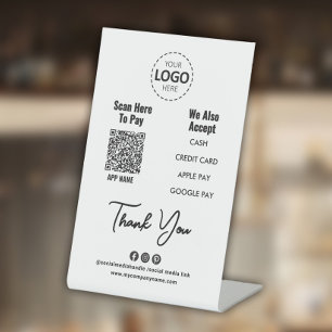 Custom Payment QR Code, Payment Pedestal Sign
