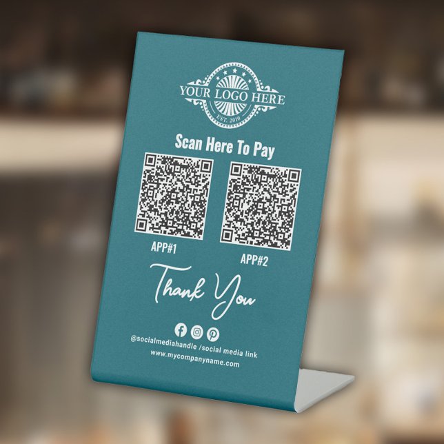 Custom Payment QR Code, Paypal, Venmo, Custom App Pedestal Sign (Creator Uploaded)