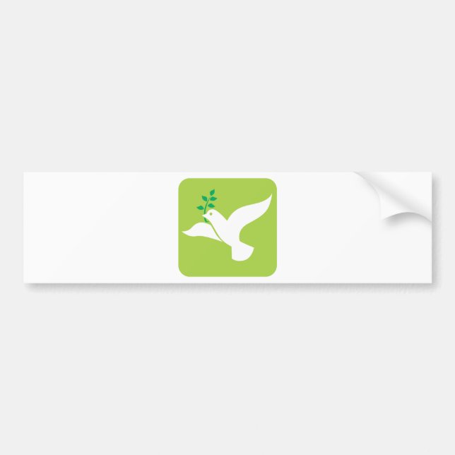 Custom Peace Dove With Olive Logo Bumper Sticker (Front)