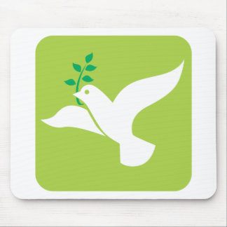 Custom Peace Dove With Olive Logo Mouse Pad