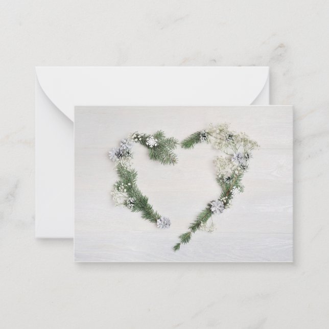 Custom Peace, Joy, and Love Heart Note Card (Front)