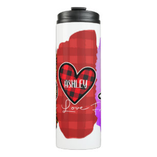 Custom Peace Love French Bulldog with Message Thermal Tumbler