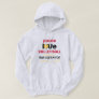 custom Peace Love Volleyball player red text Hoodie