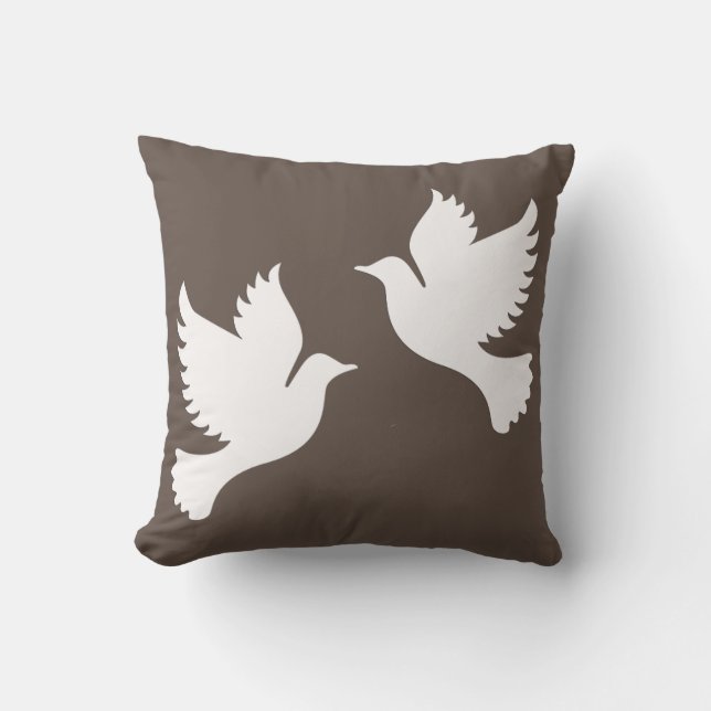 Custom Peace White Doves Pattern Pillow Design (Front)