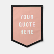 Custom Peach Banner Personalized Your Quote Wall