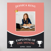 Custom Peach Color Employee Of The Month Picture