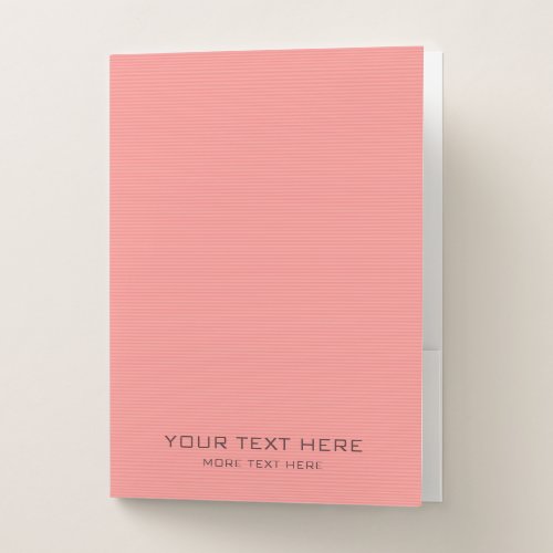 Custom Peach Color Stripes Your Text Logo Here Pocket Folder