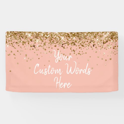 Custom Peach Gold Birthday Party Photo Booth Prop
