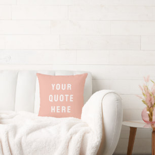 Custom Peach Nursery Personalized Your Quote Here Throw Pillow