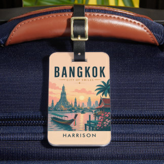 Custom Peach Pink Thailand Bangkok Travel Luggage Tag