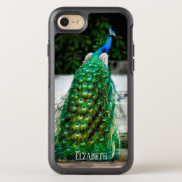 custom peacock beautiful feather art colours OtterBox symmetry iPhone 8/7 case