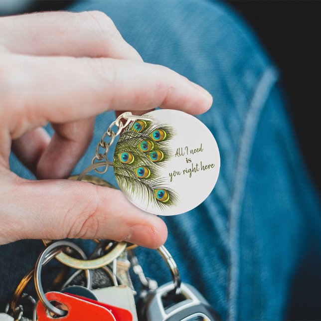 Custom Peacock Feather Keychain (Creator Uploaded)