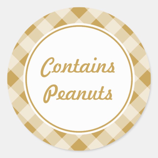 Custom Peanut Butter Gingham Stickers (Front)