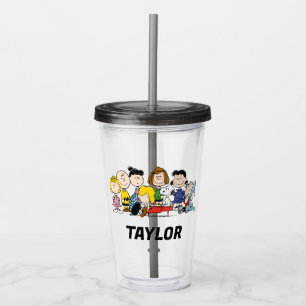 Custom Peanuts   Charlie Brown and Gang Birthday Acrylic Tumbler